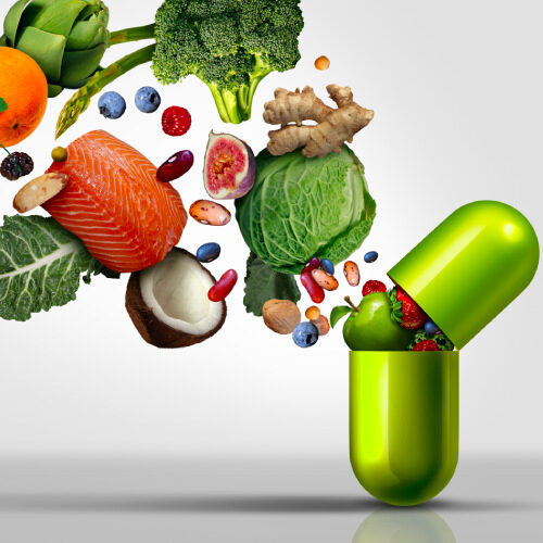 san diego naturopathic doctors nutrient rich foods going into supplement capsule